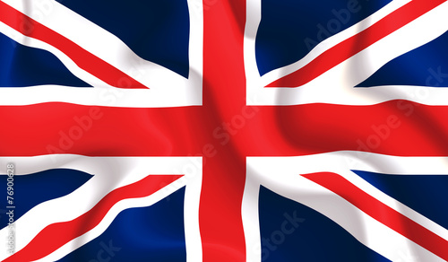 UK waving flag, vector illustration