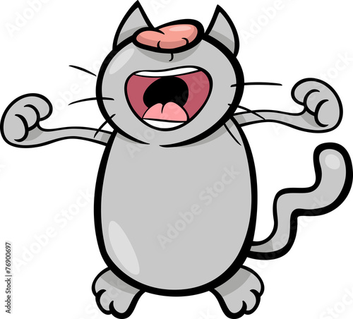 wake up cat cartoon