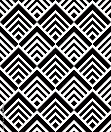 Seamless geometric pattern, simple vector black and white stripe