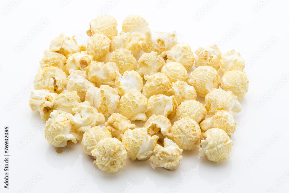 Popcorn isolated on the white background. Popcorn isolated on the white background.
