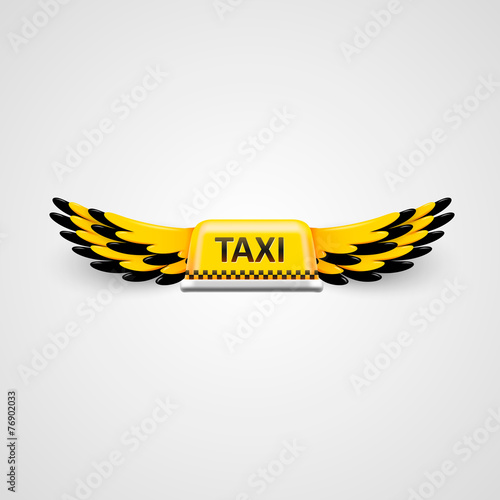 Taxi business logo. flying taxi concept.