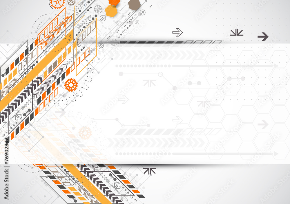 Obraz premium Abstract background with various technological elements