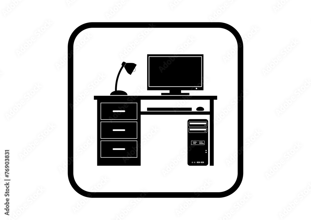 Computer vector icon on white background Computer vector icon on white background