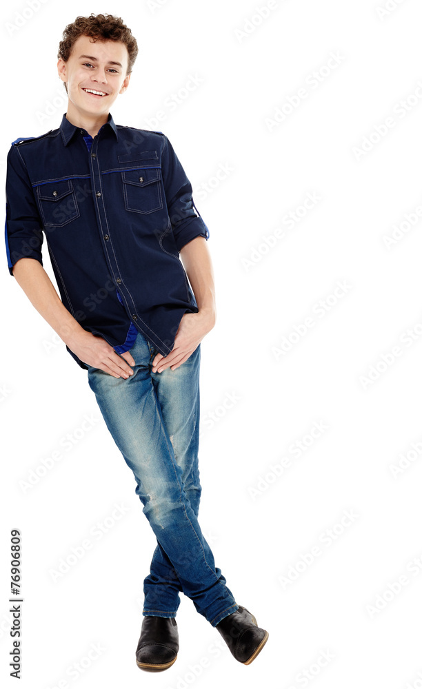 Fototapeta premium Happy teenager isolated on white