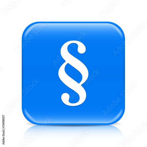 Blue paragraph button icon with reflection