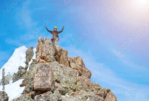 The rock-climber on the summit