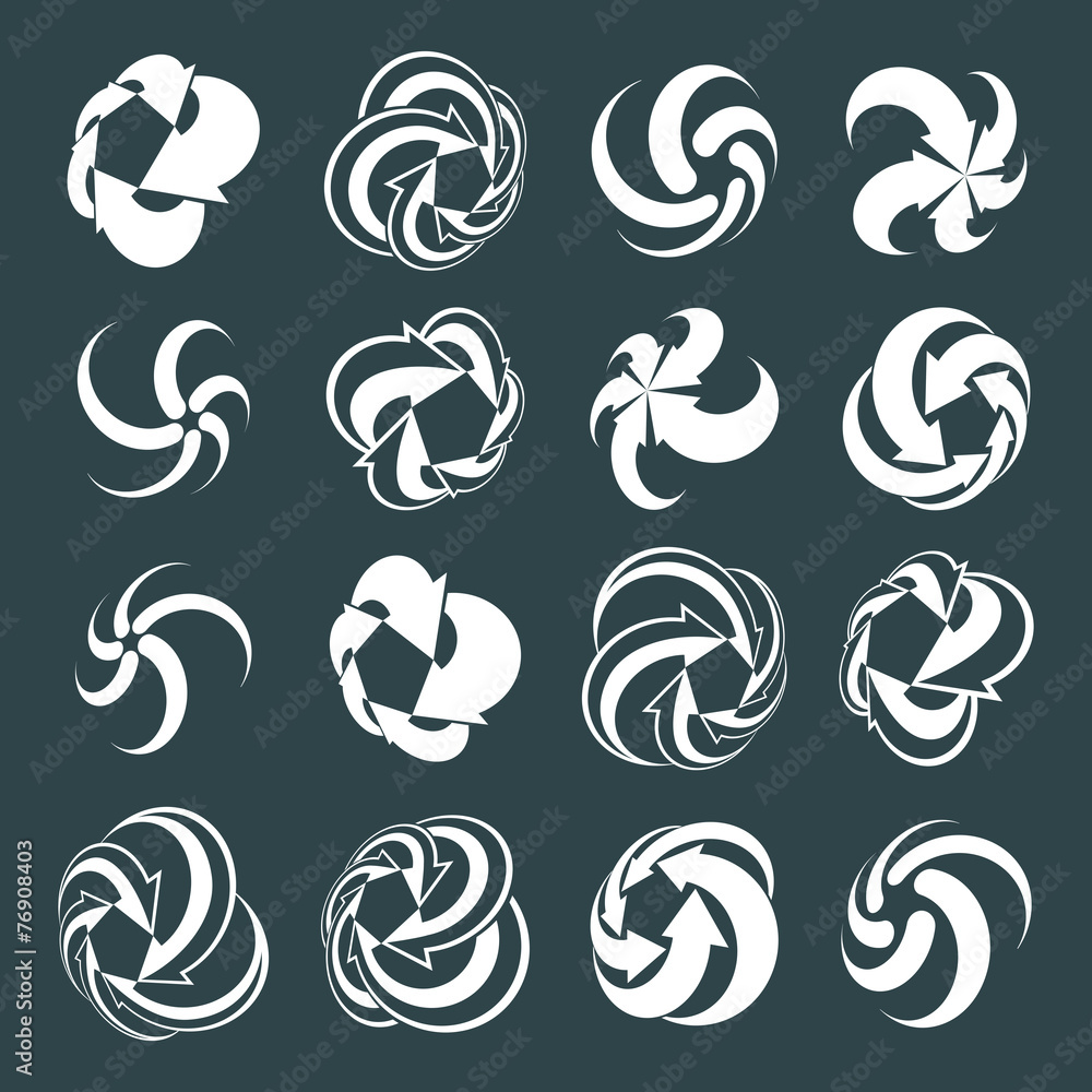 Abstract arrows vector symbols, vector graphic design template c