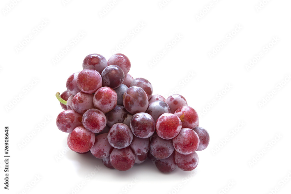 Red grape isolated on white background