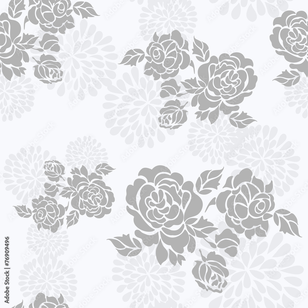 Seamless pattern with a beautiful roses