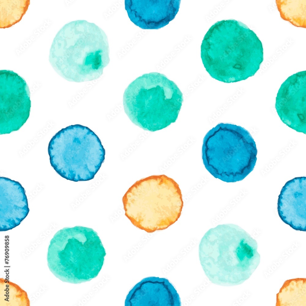 Seamless pattern with watercolor circles