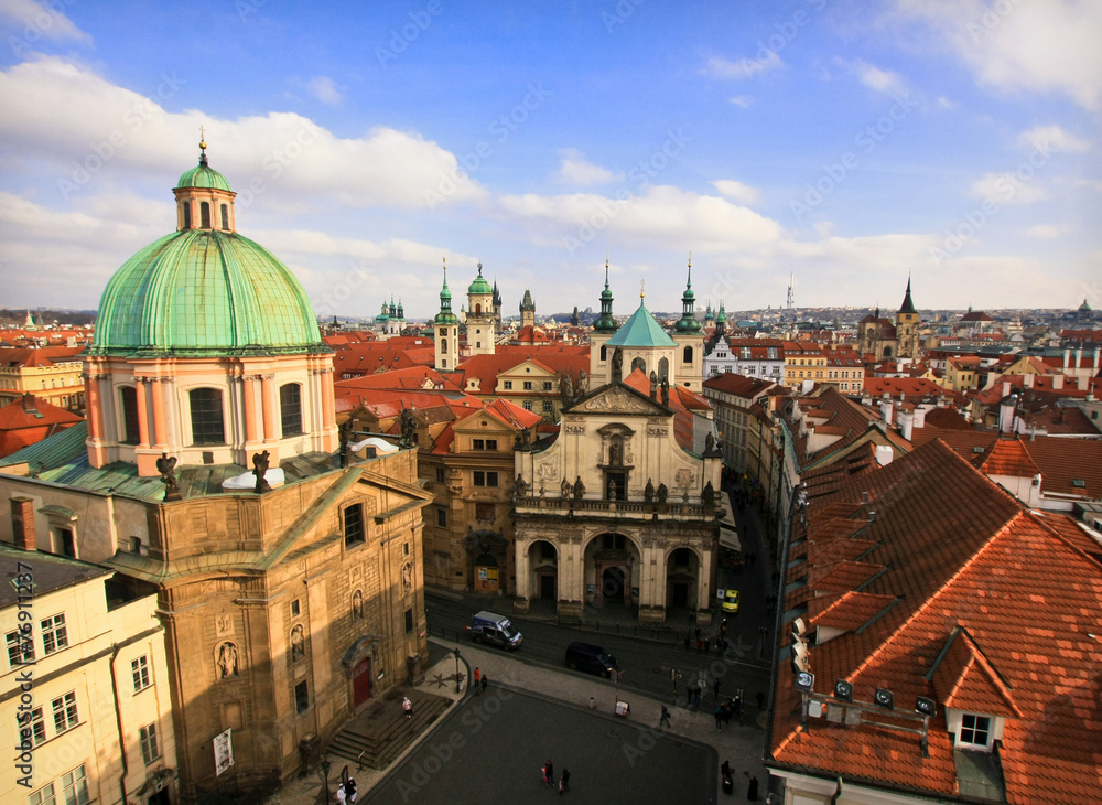 View from rooftop in Prague