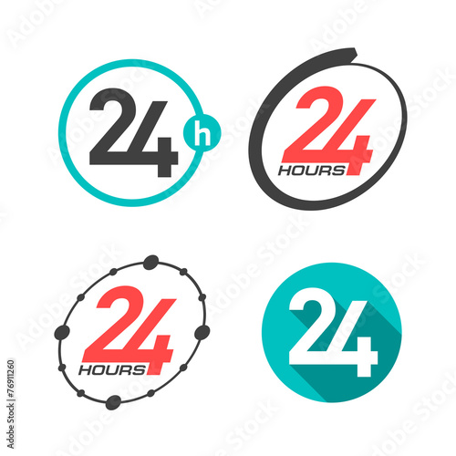 24 hours a day icons