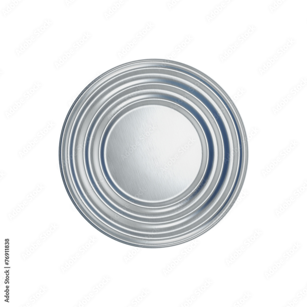 Fototapeta premium Tin can on white background view from the top