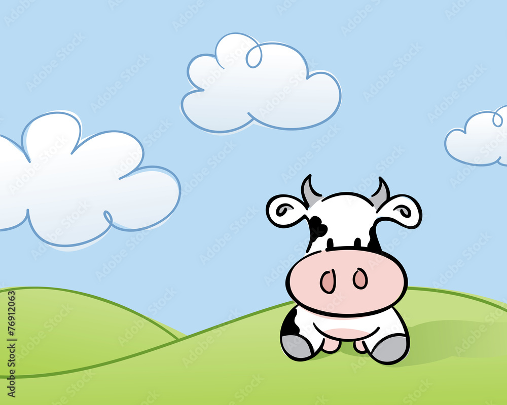 Obraz premium Cow in a Field