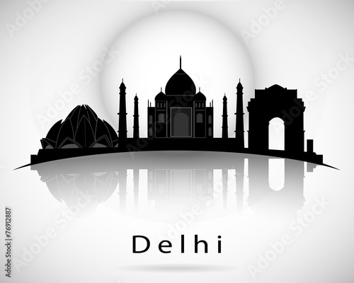Delhi skyline. Vector illustration