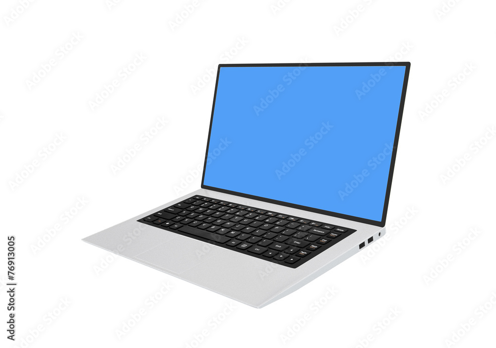 Modern laptop eith black chiclet-style keyboard Modern laptop eith black chiclet-style keyboard