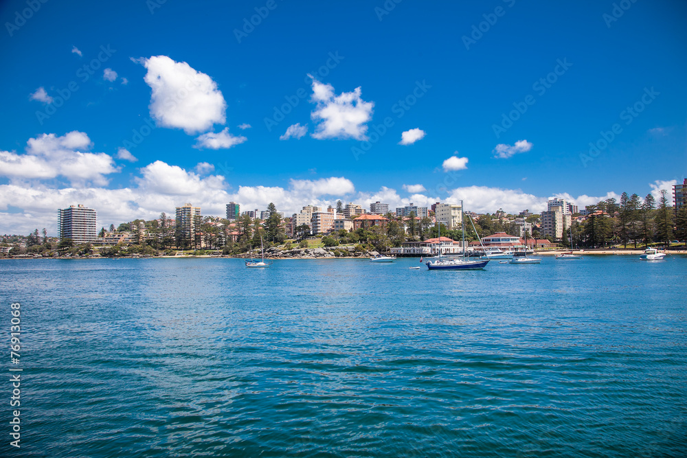 Panoramic view on Manly Beach in Sydney, Australia.