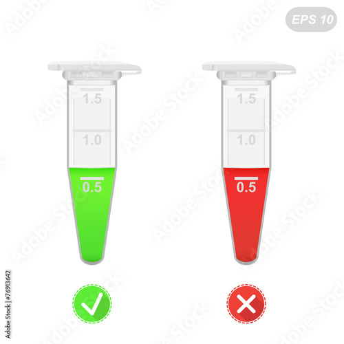 Positive and negative samples in Eppendorf tubes