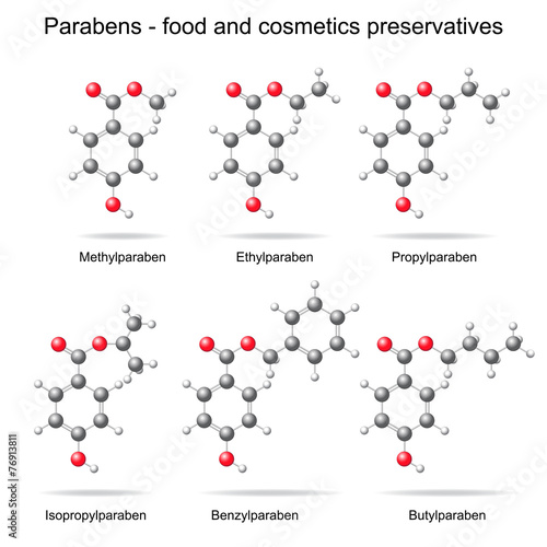 Parabens -  preservatives, 3d models