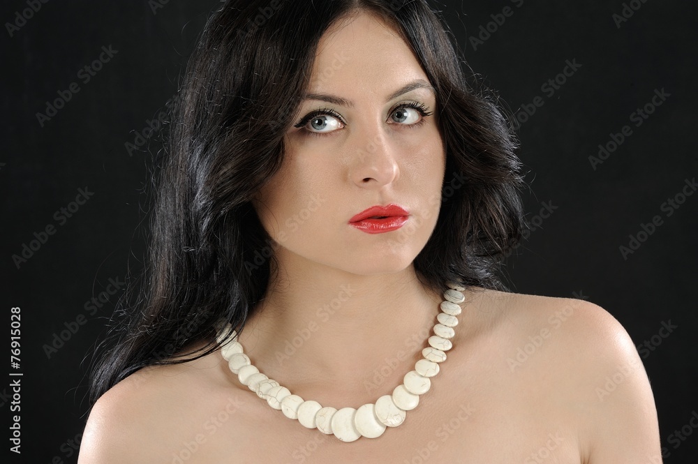 turquoise earing, necklace beautiful woman