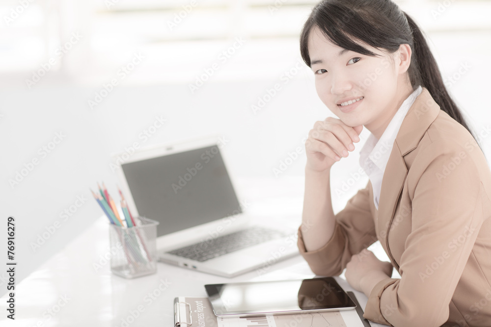 young asian businesswoman working in office young asian businesswoman working in office