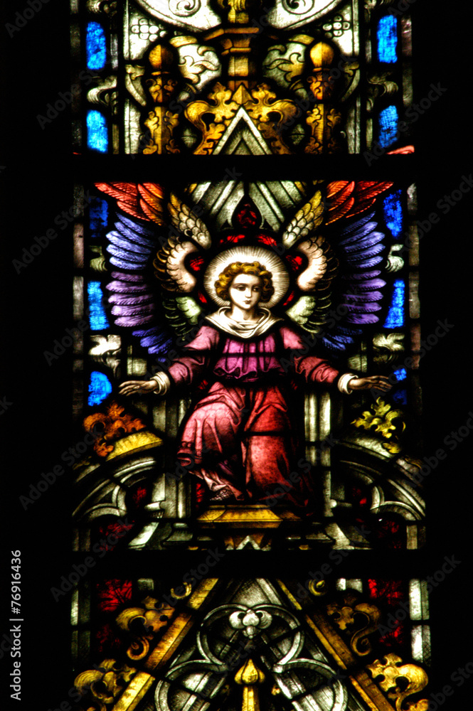 Stained glass window detail in Cluj Napoca. Saint Michael church Stained glass window detail in Cluj Napoca. Saint Michael church