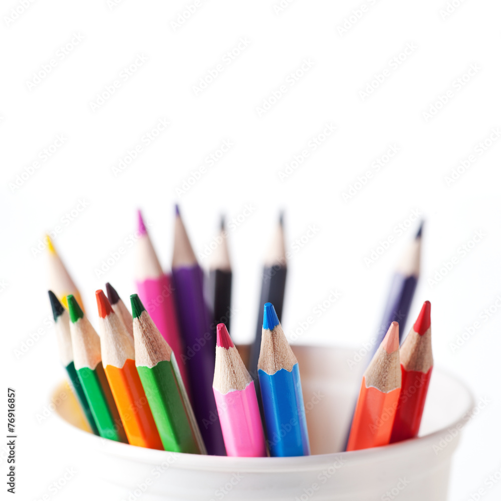 Color pencils on white background Color pencils on white background