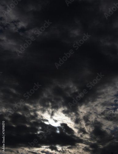 dark clouds on stormy sky, natural background