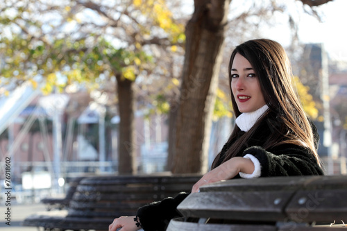 Beautiful girl in urban background