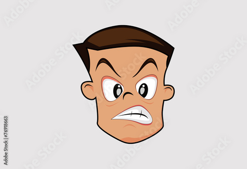 Cartoon face angry vector