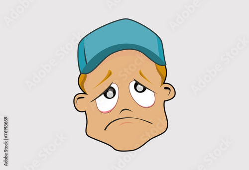 Cartoon face  angry vector