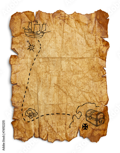 Canvastavla Old Pirate Map