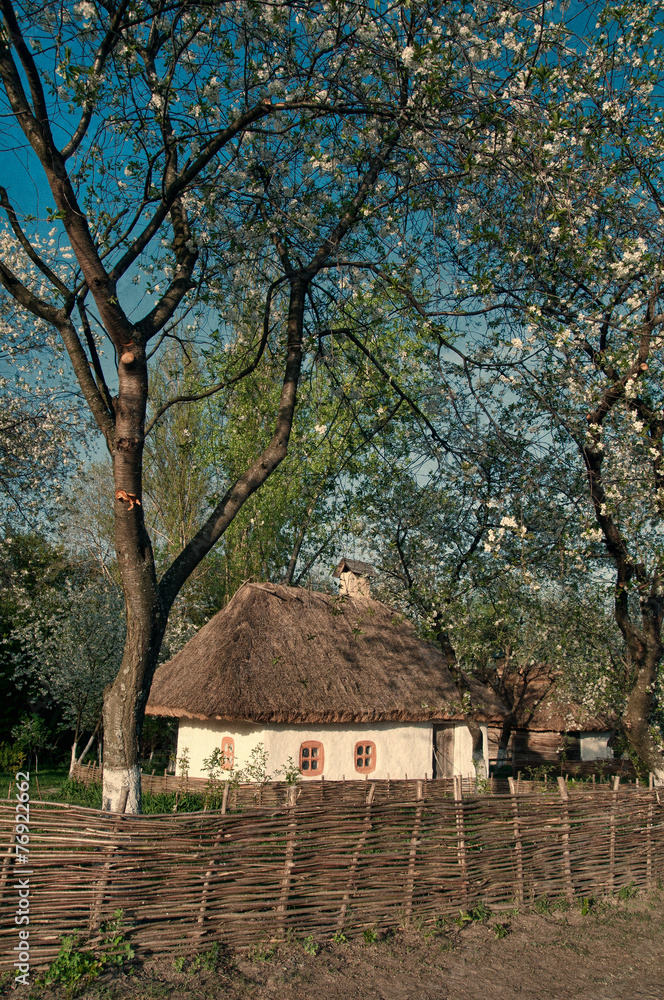 Ukrainian village in the spring in Pirogovo near Kiev Ukrainian village in the spring in Pirogovo near Kiev