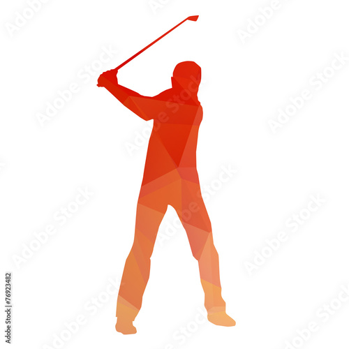 Abstract golfer. Vector drawing of triangles