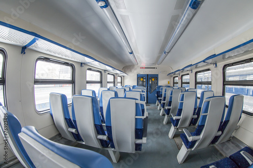 Interior of the car of a regional train