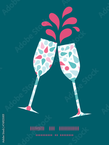 Vector abstract colorful drops toasting wine glasses silhouettes