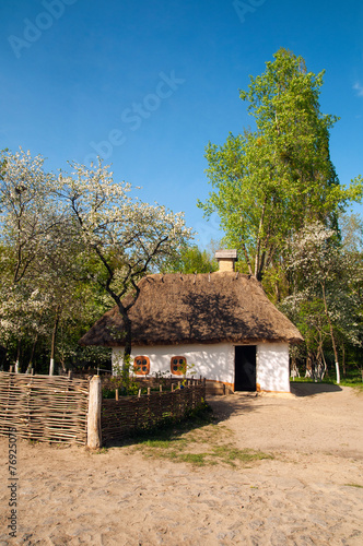 Ukrainian village in the spring in Pirogovo near Kiev