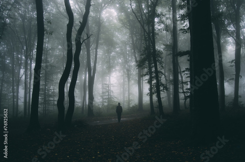 man in forest spooky halloween mood