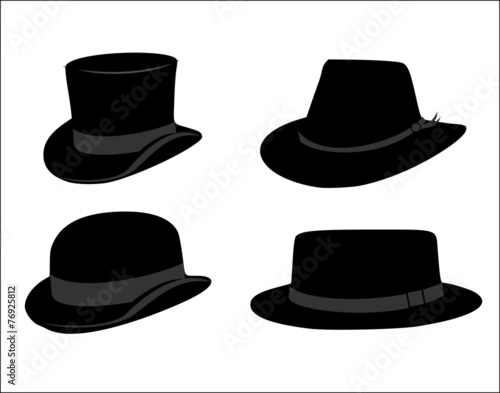 Retro hat set vector