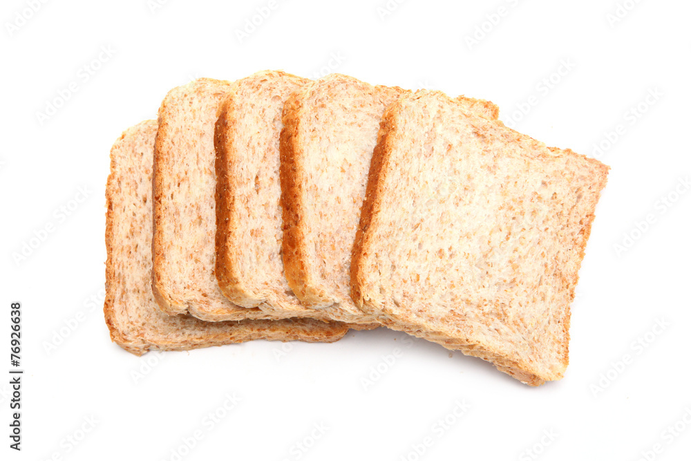 Toast auf weissem Hintergrund