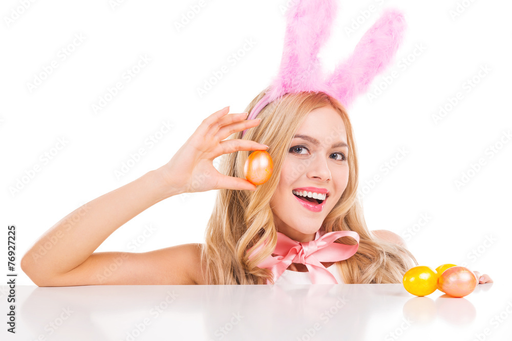 Bunny with Easter eggs. Bunny with Easter eggs.