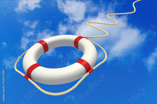 Life preserver in sky.