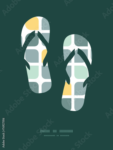 Vector abstract gray yellow rounded squares flip flops
