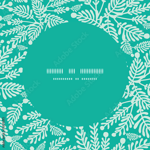 Vector emerald green plants frame seamless pattern background