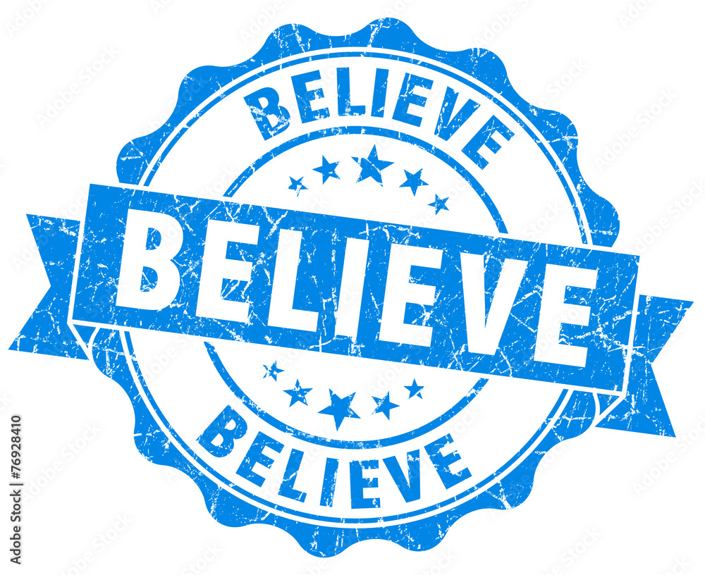 Fototapeta premium believe blue vintage isolated seal