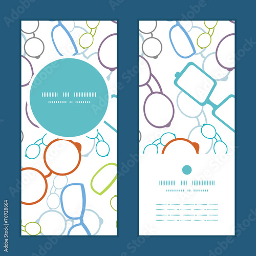 Vector colorful glasses vertical round frame pattern invitation