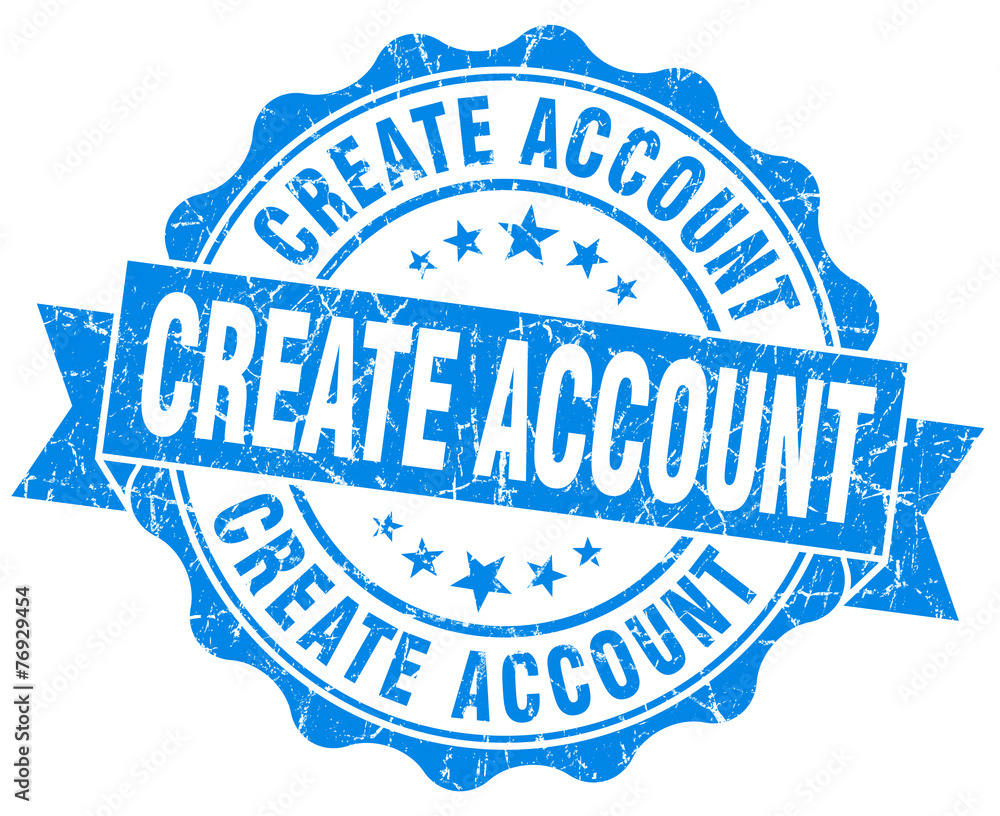 Fototapeta premium create account blue vintage isolated seal