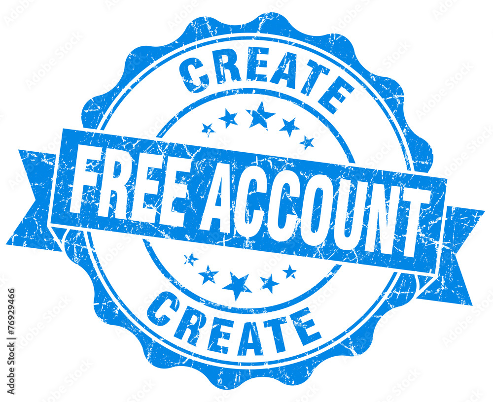 Fototapeta premium create free account blue vintage isolated seal