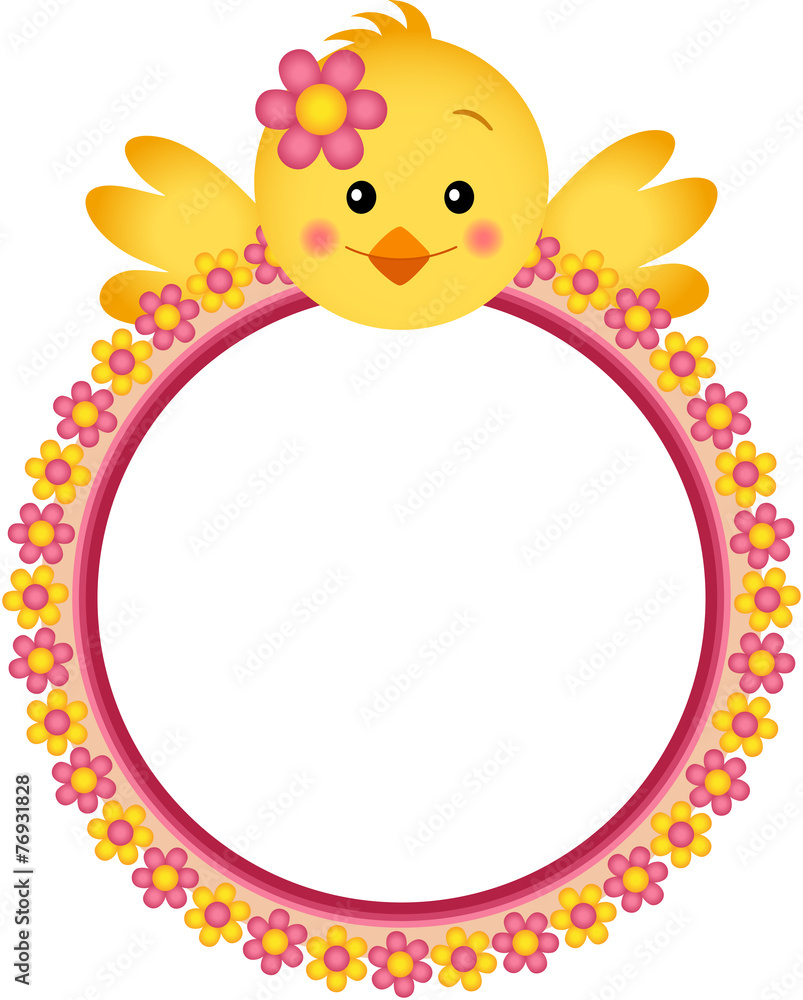 Chick with Flower Frame