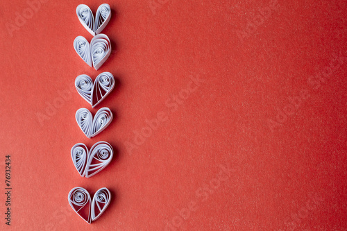 Hearts of  paper quilling  for Valentine's day